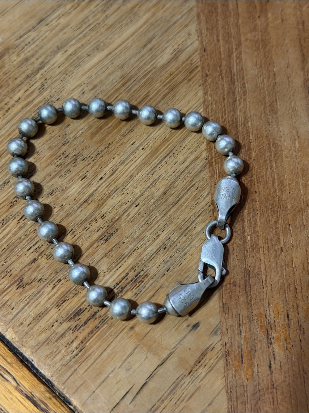 Silpada 925 Italy Sterling Silver Bead Ball Dog Tag Bracelet